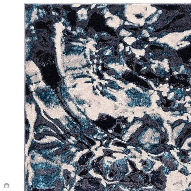 Aurora AU21 Foam Modern Abstract Distressed Marbled Metallic Shimmer Textured High-Density Soft Smooth Low Profile Short-Pile Navy Blue/Blue/Charcoal/Silver Rug-Asiatic Carpets-Rug Love - The Most Loved Rug Store