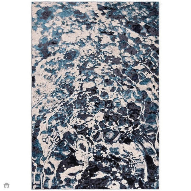 Aurora AU21 Foam Modern Abstract Distressed Marbled Metallic Shimmer Textured High-Density Soft Smooth Low Profile Short-Pile Navy Blue/Blue/Charcoal/Silver Rug-Asiatic Carpets-Rug Love - The Most Loved Rug Store