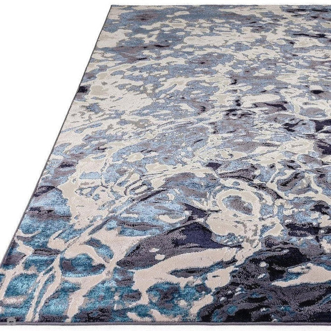 Aurora AU21 Foam Modern Abstract Distressed Marbled Metallic Shimmer Textured High-Density Soft Smooth Low Profile Short-Pile Navy Blue/Blue/Charcoal/Silver Rug-Asiatic Carpets-Rug Love - The Most Loved Rug Store
