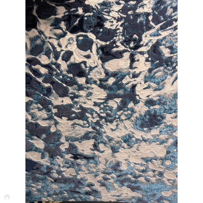 Aurora AU21 Foam Modern Abstract Distressed Marbled Metallic Shimmer Textured High-Density Soft Smooth Low Profile Short-Pile Navy Blue/Blue/Charcoal/Silver Rug-Asiatic Carpets-Rug Love - The Most Loved Rug Store