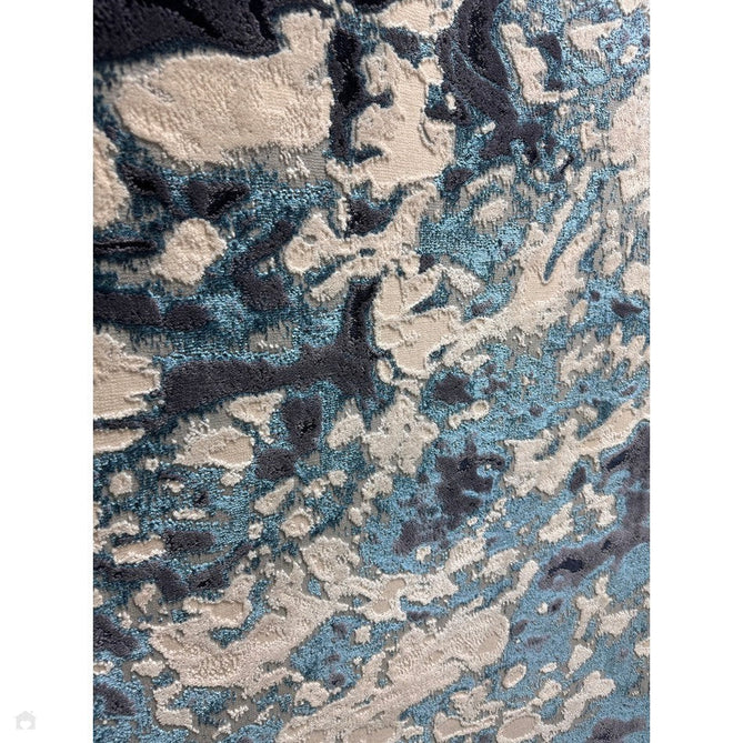 Aurora AU21 Foam Modern Abstract Distressed Marbled Metallic Shimmer Textured High-Density Soft Smooth Low Profile Short-Pile Navy Blue/Blue/Charcoal/Silver Rug-Asiatic Carpets-Rug Love - The Most Loved Rug Store