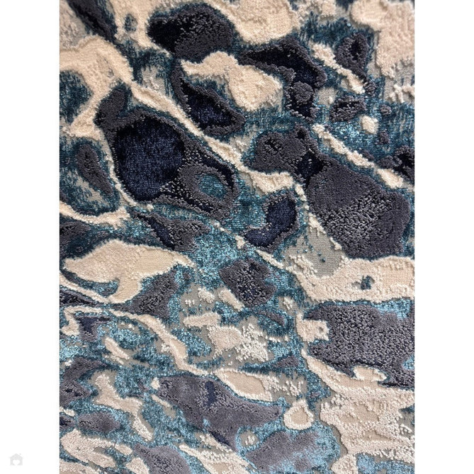 Aurora AU21 Foam Modern Abstract Distressed Marbled Metallic Shimmer Textured High-Density Soft Smooth Low Profile Short-Pile Navy Blue/Blue/Charcoal/Silver Rug-Asiatic Carpets-Rug Love - The Most Loved Rug Store