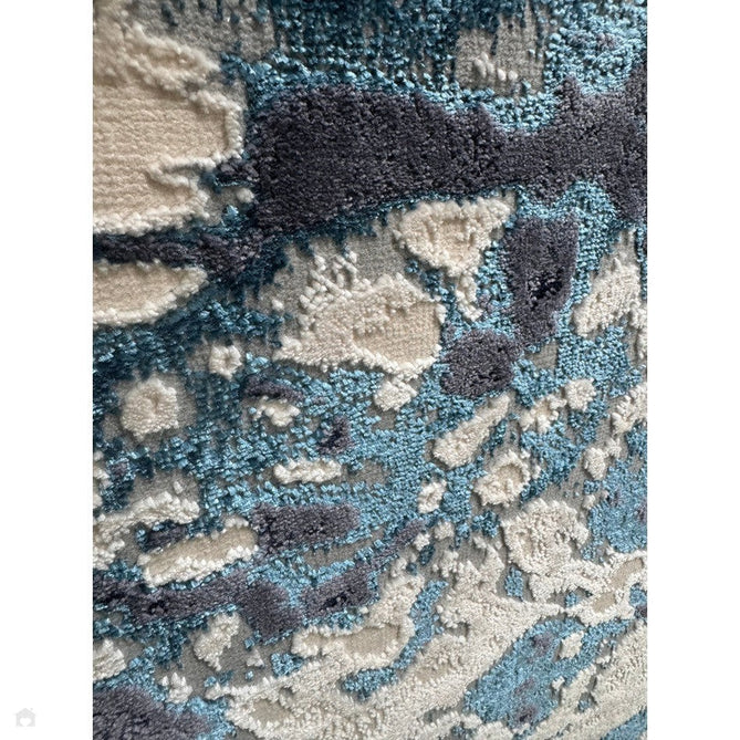 Aurora AU21 Foam Modern Abstract Distressed Marbled Metallic Shimmer Textured High-Density Soft Smooth Low Profile Short-Pile Navy Blue/Blue/Charcoal/Silver Rug-Asiatic Carpets-Rug Love - The Most Loved Rug Store