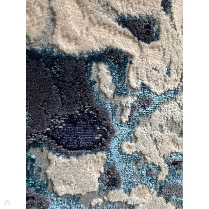 Aurora AU21 Foam Modern Abstract Distressed Marbled Metallic Shimmer Textured High-Density Soft Smooth Low Profile Short-Pile Navy Blue/Blue/Charcoal/Silver Rug-Asiatic Carpets-Rug Love - The Most Loved Rug Store