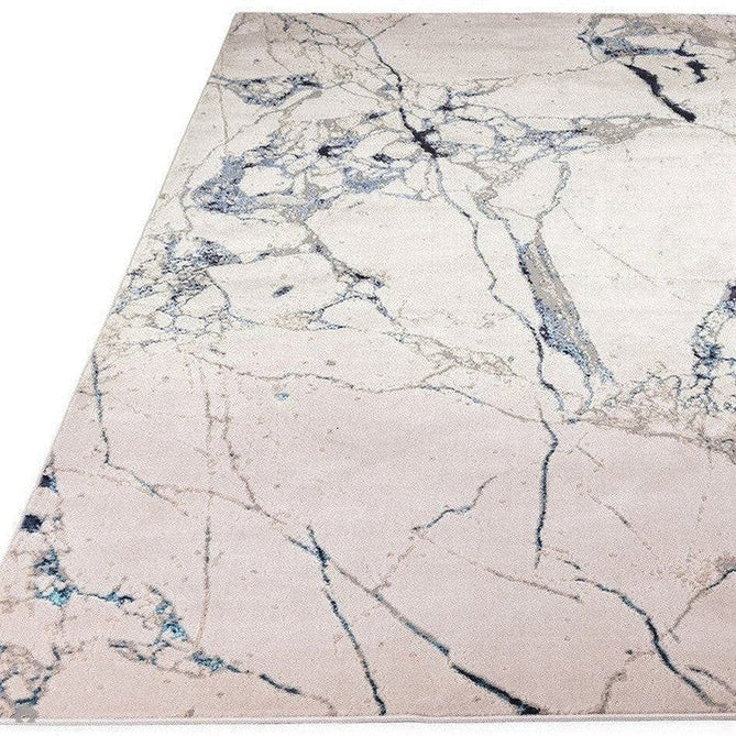 Aurora AU22 Quake Modern Abstract Distressed Marbled Metallic Shimmer Textured High-Density Soft Smooth Low Profile Polyblend Short-Pile Cream/Navy Blue/Blue-Grey/Charcoal/Silver/Pale Blue Rug-Asiatic Carpets-Rug Love - The Most Loved Rug Store