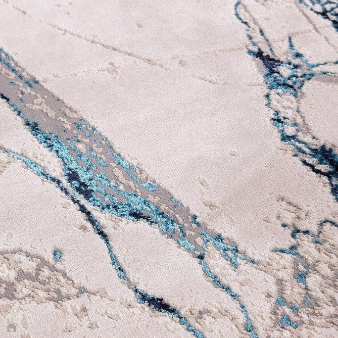 Aurora AU22 Quake Modern Abstract Distressed Marbled Metallic Shimmer Textured High-Density Soft Smooth Low Profile Polyblend Short-Pile Cream/Navy Blue/Blue-Grey/Charcoal/Silver/Pale Blue Rug-Asiatic Carpets-Rug Love - The Most Loved Rug Store