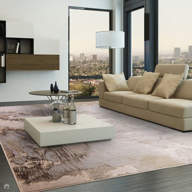Aurora AU23 Etch Modern Abstract Distressed Marbled Metallic Shimmer Textured High-Density Soft Smooth Low Profile Short-Pile Beige/Grey/Bronze/Cream Rug-Asiatic Carpets-Rug Love - The Most Loved Rug Store