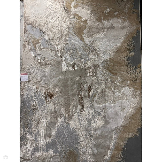 Aurora AU23 Etch Modern Abstract Distressed Marbled Metallic Shimmer Textured High-Density Soft Smooth Low Profile Short-Pile Beige/Grey/Bronze/Cream Rug-Asiatic Carpets-Rug Love - The Most Loved Rug Store