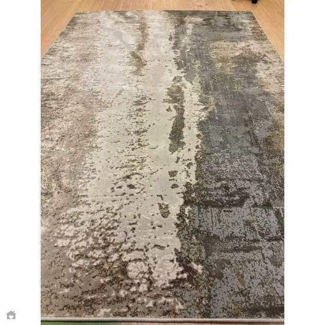 Aurora AU24 Cliff Modern Abstract Distressed Marbled Metallic Shimmer Textured High-Density Soft Smooth Low Profile Polyblend Short-Pile Grey/Beige/Bronze/Cream/Gold Rug-Asiatic Carpets-Rug Love - The Most Loved Rug Store