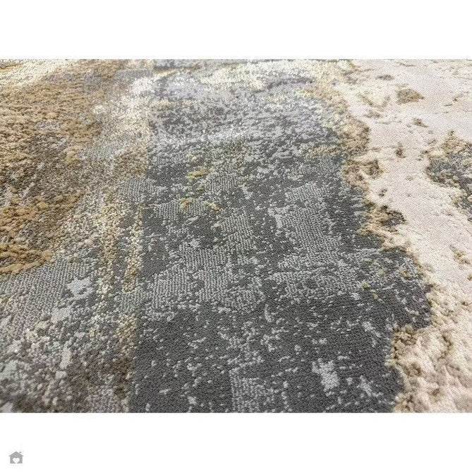 Aurora AU24 Cliff Modern Abstract Distressed Marbled Metallic Shimmer Textured High-Density Soft Smooth Low Profile Polyblend Short-Pile Grey/Beige/Bronze/Cream/Gold Rug-Asiatic Carpets-Rug Love - The Most Loved Rug Store
