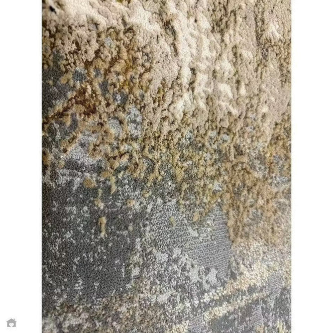 Aurora AU24 Cliff Modern Abstract Distressed Marbled Metallic Shimmer Textured High-Density Soft Smooth Low Profile Polyblend Short-Pile Grey/Beige/Bronze/Cream/Gold Rug-Asiatic Carpets-Rug Love - The Most Loved Rug Store