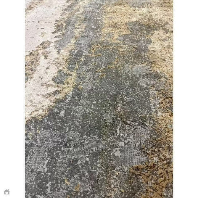 Aurora AU24 Cliff Modern Abstract Distressed Marbled Metallic Shimmer Textured High-Density Soft Smooth Low Profile Polyblend Short-Pile Grey/Beige/Bronze/Cream/Gold Rug-Asiatic Carpets-Rug Love - The Most Loved Rug Store
