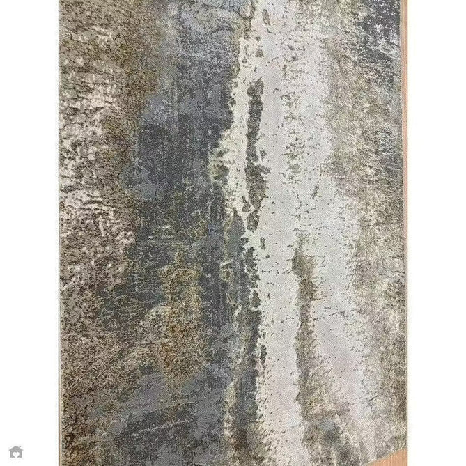 Aurora AU24 Cliff Modern Abstract Distressed Marbled Metallic Shimmer Textured High-Density Soft Smooth Low Profile Polyblend Short-Pile Grey/Beige/Bronze/Cream/Gold Rug-Asiatic Carpets-Rug Love - The Most Loved Rug Store