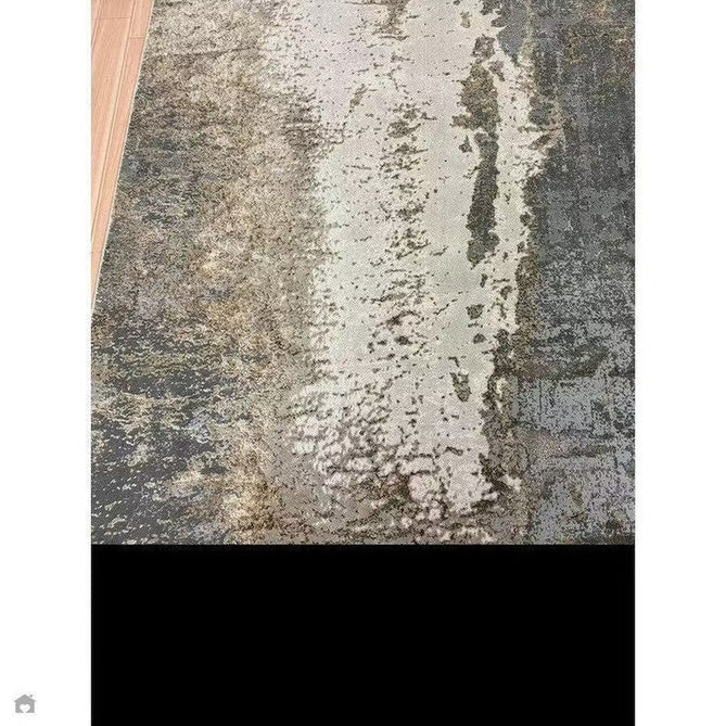 Aurora AU24 Cliff Modern Abstract Distressed Marbled Metallic Shimmer Textured High-Density Soft Smooth Low Profile Polyblend Short-Pile Grey/Beige/Bronze/Cream/Gold Rug-Asiatic Carpets-Rug Love - The Most Loved Rug Store