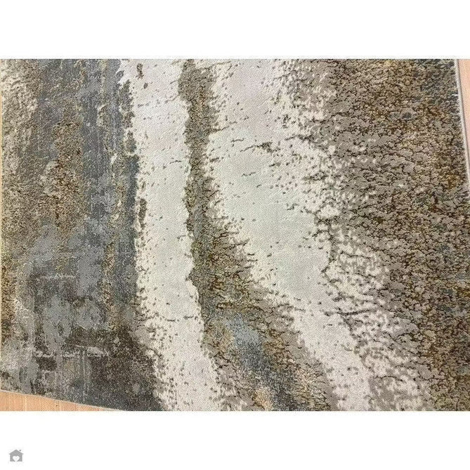 Aurora AU24 Cliff Modern Abstract Distressed Marbled Metallic Shimmer Textured High-Density Soft Smooth Low Profile Polyblend Short-Pile Grey/Beige/Bronze/Cream/Gold Rug-Asiatic Carpets-Rug Love - The Most Loved Rug Store