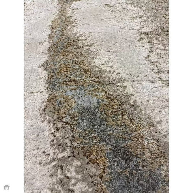 Aurora AU24 Cliff Modern Abstract Distressed Marbled Metallic Shimmer Textured High-Density Soft Smooth Low Profile Polyblend Short-Pile Grey/Beige/Bronze/Cream/Gold Rug-Asiatic Carpets-Rug Love - The Most Loved Rug Store