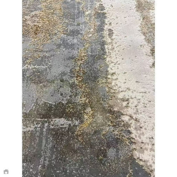 Aurora AU24 Cliff Modern Abstract Distressed Marbled Metallic Shimmer Textured High-Density Soft Smooth Low Profile Polyblend Short-Pile Grey/Beige/Bronze/Cream/Gold Rug-Asiatic Carpets-Rug Love - The Most Loved Rug Store