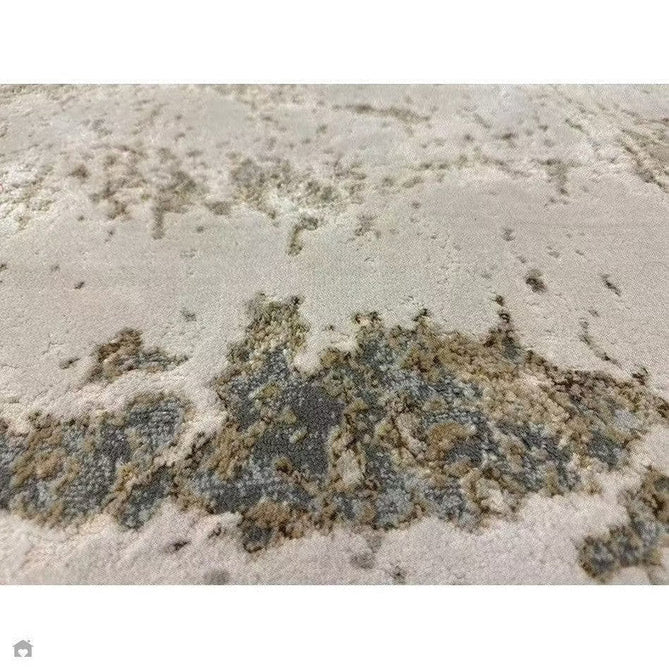 Aurora AU24 Cliff Modern Abstract Distressed Marbled Metallic Shimmer Textured High-Density Soft Smooth Low Profile Polyblend Short-Pile Grey/Beige/Bronze/Cream/Gold Rug-Asiatic Carpets-Rug Love - The Most Loved Rug Store
