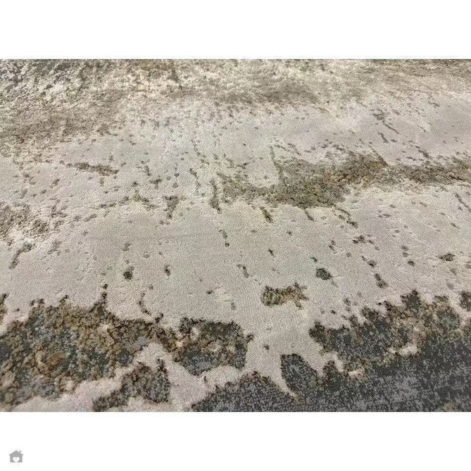 Aurora AU24 Cliff Modern Abstract Distressed Marbled Metallic Shimmer Textured High-Density Soft Smooth Low Profile Polyblend Short-Pile Grey/Beige/Bronze/Cream/Gold Rug-Asiatic Carpets-Rug Love - The Most Loved Rug Store