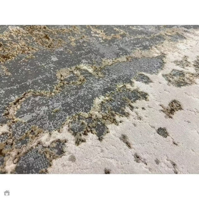 Aurora AU24 Cliff Modern Abstract Distressed Marbled Metallic Shimmer Textured High-Density Soft Smooth Low Profile Polyblend Short-Pile Grey/Beige/Bronze/Cream/Gold Rug-Asiatic Carpets-Rug Love - The Most Loved Rug Store