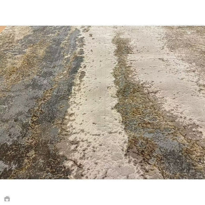 Aurora AU24 Cliff Modern Abstract Distressed Marbled Metallic Shimmer Textured High-Density Soft Smooth Low Profile Polyblend Short-Pile Grey/Beige/Bronze/Cream/Gold Rug-Asiatic Carpets-Rug Love - The Most Loved Rug Store