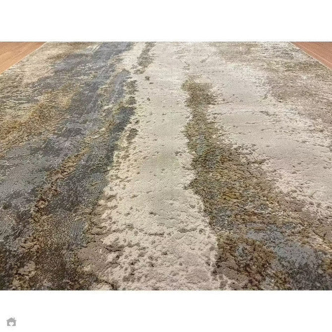 Aurora AU24 Cliff Modern Abstract Distressed Marbled Metallic Shimmer Textured High-Density Soft Smooth Low Profile Polyblend Short-Pile Grey/Beige/Bronze/Cream/Gold Rug-Asiatic Carpets-Rug Love - The Most Loved Rug Store