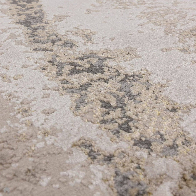 Aurora AU24 Cliff Modern Abstract Distressed Marbled Metallic Shimmer Textured High-Density Soft Smooth Low Profile Polyblend Short-Pile Grey/Beige/Bronze/Cream/Gold Rug-Asiatic Carpets-Rug Love - The Most Loved Rug Store