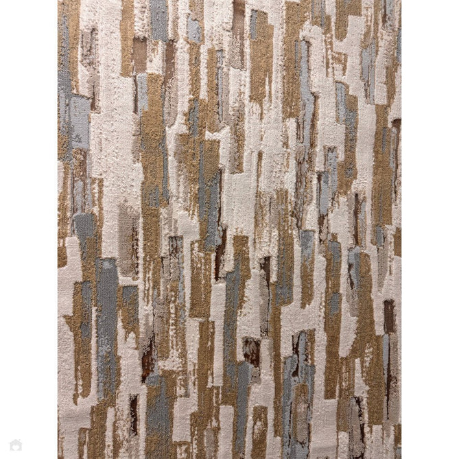 Aurora AU25 Impression Modern Linear Abstract Distressed Metallic Shimmer Textured High-Density Soft Smooth Low Profile Polyblend Short-Pile Grey/Beige/Cream/Gold Rug-Asiatic Carpets-Rug Love - The Most Loved Rug Store