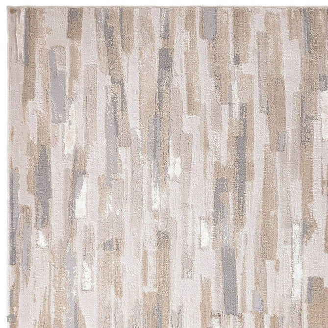 Aurora AU25 Impression Modern Linear Abstract Distressed Metallic Shimmer Textured High-Density Soft Smooth Low Profile Polyblend Short-Pile Grey/Beige/Cream/Gold Rug-Asiatic Carpets-Rug Love - The Most Loved Rug Store