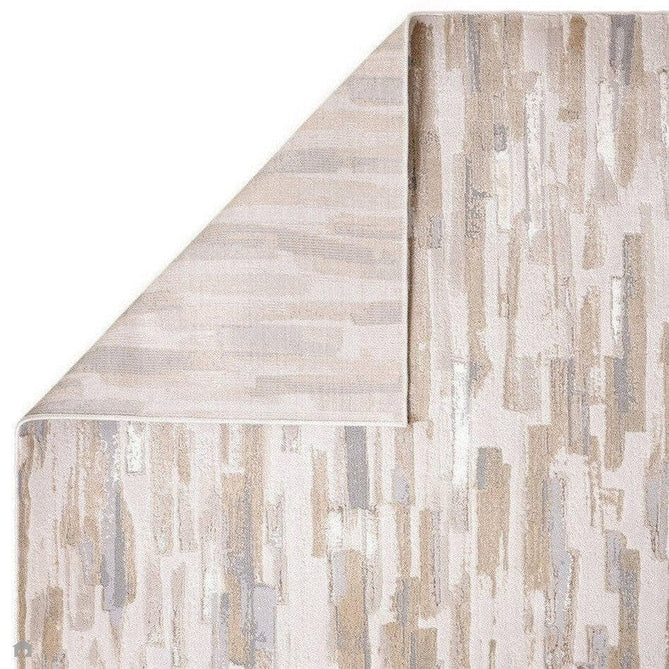 Aurora AU25 Impression Modern Linear Abstract Distressed Metallic Shimmer Textured High-Density Soft Smooth Low Profile Polyblend Short-Pile Grey/Beige/Cream/Gold Rug-Asiatic Carpets-Rug Love - The Most Loved Rug Store