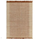 Avalon Modern Plain Basketweave Hand-Woven Textured Wool Flatweave Rust Rug
