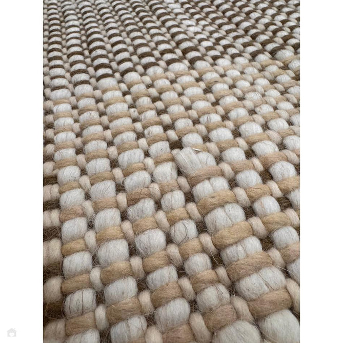 Avalon Modern Plain Beaded Basketweave Hand-Woven Textured Wool Flatweave Beige/Cream/Deep Forest Green Rug-Asiatic Carpets-Rug Love - The Most Loved Rug Store