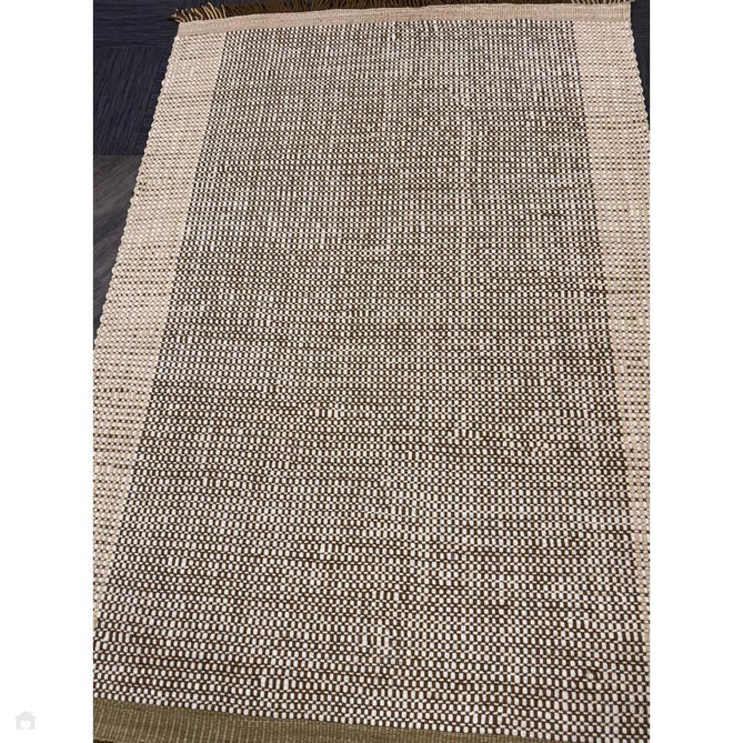 Avalon Modern Plain Beaded Basketweave Hand-Woven Textured Wool Flatweave Beige/Cream/Deep Forest Green Rug-Asiatic Carpets-Rug Love - The Most Loved Rug Store