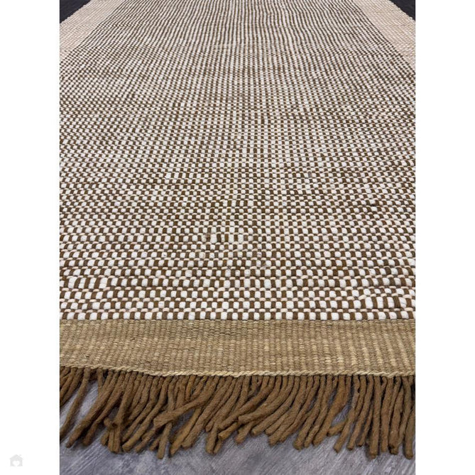 Avalon Modern Plain Beaded Basketweave Hand-Woven Textured Wool Flatweave Beige/Cream/Deep Forest Green Rug-Asiatic Carpets-Rug Love - The Most Loved Rug Store