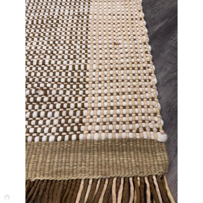 Avalon Modern Plain Beaded Basketweave Hand-Woven Textured Wool Flatweave Beige/Cream/Deep Forest Green Rug-Asiatic Carpets-Rug Love - The Most Loved Rug Store