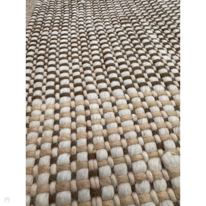 Avalon Modern Plain Beaded Basketweave Hand-Woven Textured Wool Flatweave Beige/Cream/Deep Forest Green Rug-Asiatic Carpets-Rug Love - The Most Loved Rug Store