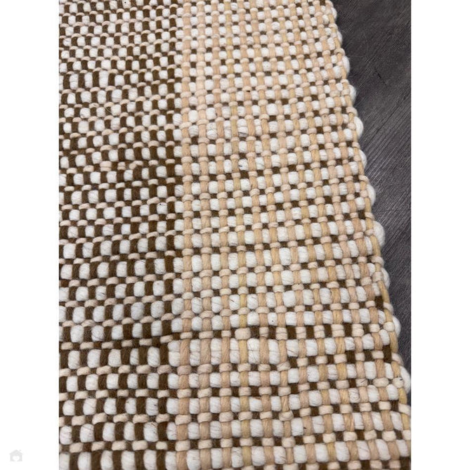 Avalon Modern Plain Beaded Basketweave Hand-Woven Textured Wool Flatweave Beige/Cream/Deep Forest Green Rug-Asiatic Carpets-Rug Love - The Most Loved Rug Store