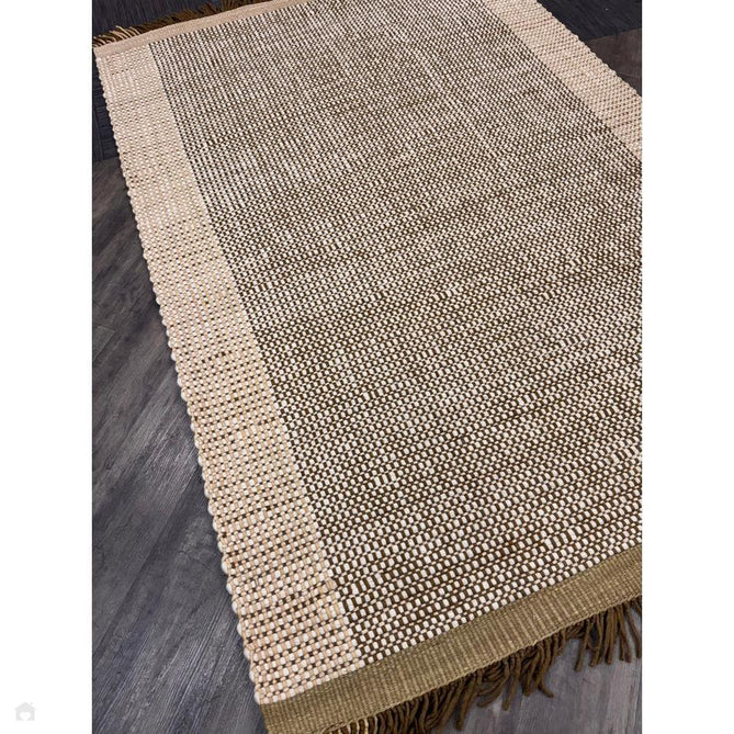 Avalon Modern Plain Beaded Basketweave Hand-Woven Textured Wool Flatweave Beige/Cream/Deep Forest Green Rug-Asiatic Carpets-Rug Love - The Most Loved Rug Store