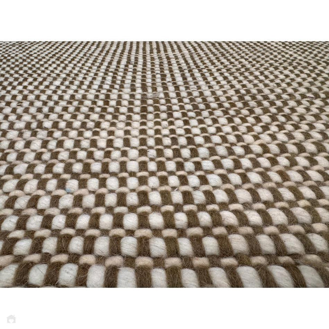 Avalon Modern Plain Beaded Basketweave Hand-Woven Textured Wool Flatweave Beige/Cream/Deep Forest Green Rug-Asiatic Carpets-Rug Love - The Most Loved Rug Store