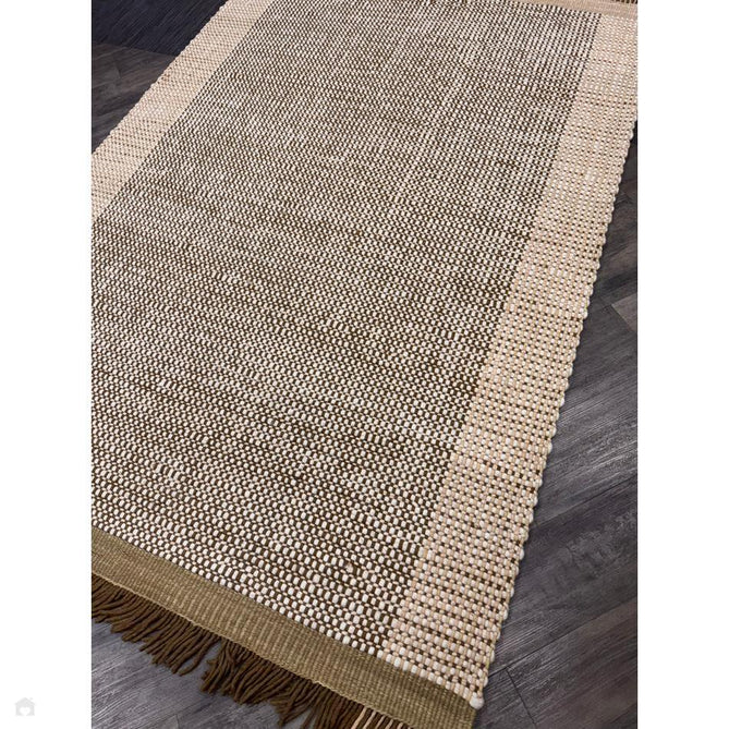 Avalon Modern Plain Beaded Basketweave Hand-Woven Textured Wool Flatweave Beige/Cream/Deep Forest Green Rug-Asiatic Carpets-Rug Love - The Most Loved Rug Store