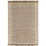 Avalon Modern Plain Beaded Basketweave Hand-Woven Textured Wool Flatweave Beige/Forest Green/Cream Rug