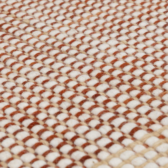 Avalon Modern Plain Beaded Basketweave Hand-Woven Textured Wool Flatweave Rust/Cream/Beige Rug-Asiatic Carpets-Rug Love - The Most Loved Rug Store