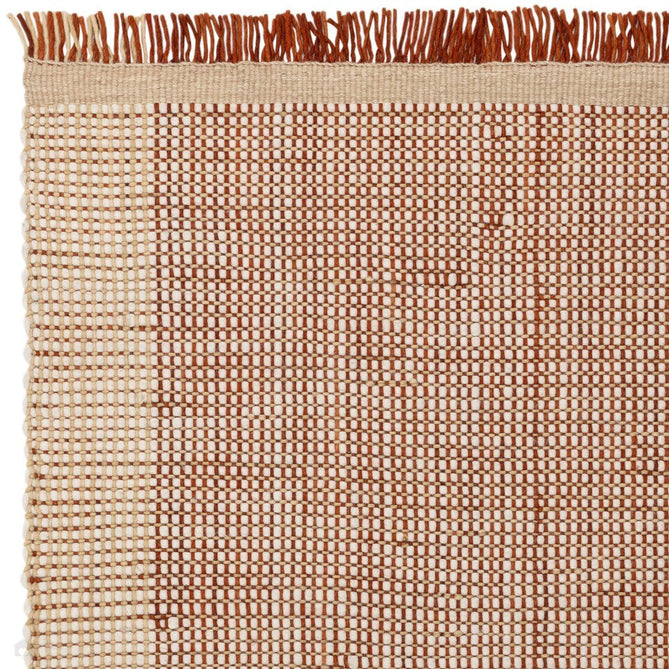 Avalon Modern Plain Beaded Basketweave Hand-Woven Textured Wool Flatweave Rust/Cream/Beige Rug-Asiatic Carpets-Rug Love - The Most Loved Rug Store