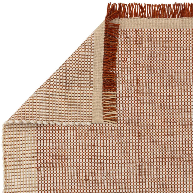 Avalon Modern Plain Beaded Basketweave Hand-Woven Textured Wool Flatweave Rust/Cream/Beige Rug-Asiatic Carpets-Rug Love - The Most Loved Rug Store