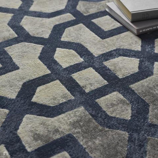 Avanti Modern Geometric Faded Trellis Smooth Short Pile Grey/Blue/Charcoal/Beige Rug-Origins-Rug Love - The Most Loved Rug Store
