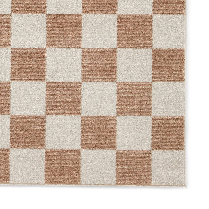 Baltimore 66618 Modern Checkerboard High-Density Smooth Polyester Flat-Pile Beige Rug-Think Rugs-Rug Love - The Most Loved Rug Store
