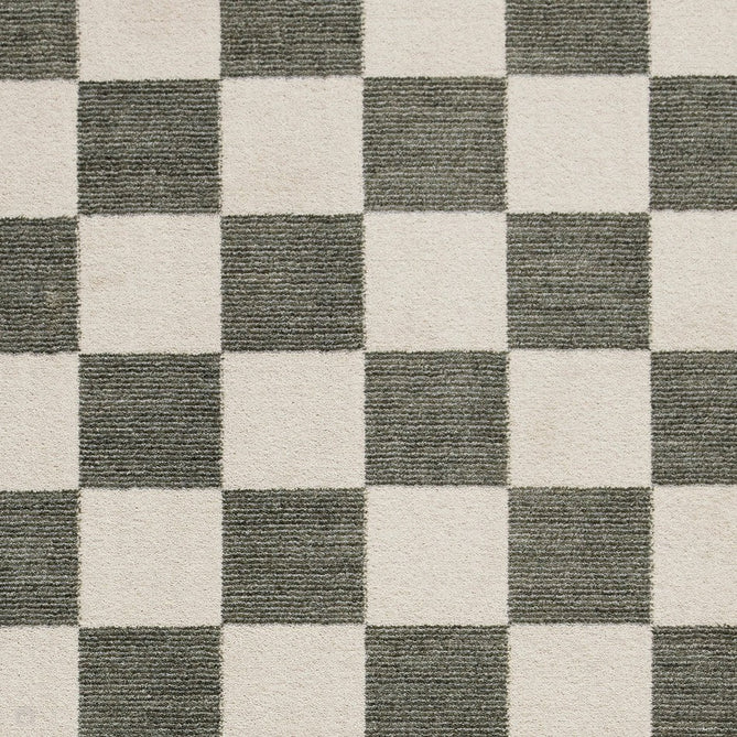 Baltimore 66618 Modern Checkerboard High-Density Smooth Polyester Flat-Pile Green Runner-Think Rugs-Rug Love - The Most Loved Rug Store