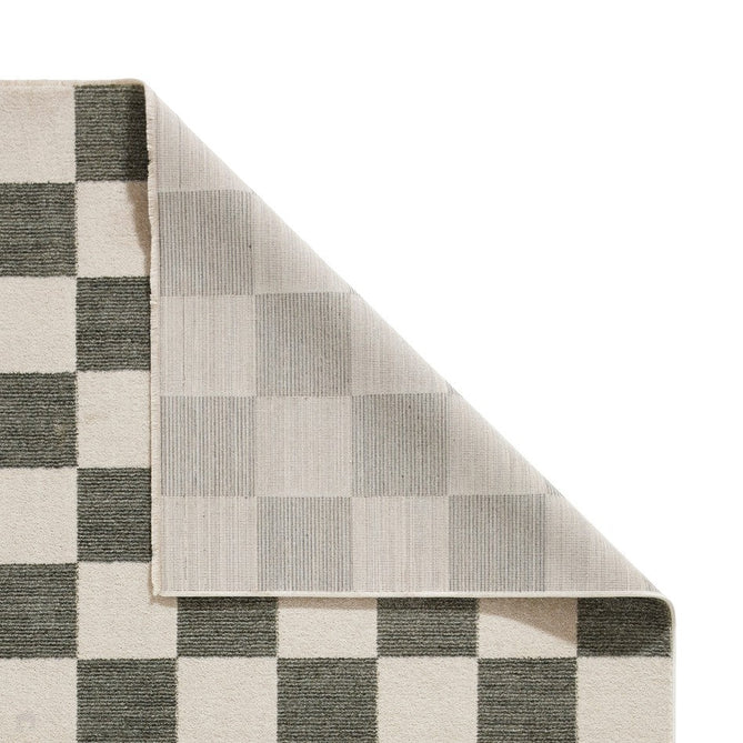 Baltimore 66618 Modern Checkerboard High-Density Smooth Polyester Flat-Pile Green Runner-Think Rugs-Rug Love - The Most Loved Rug Store