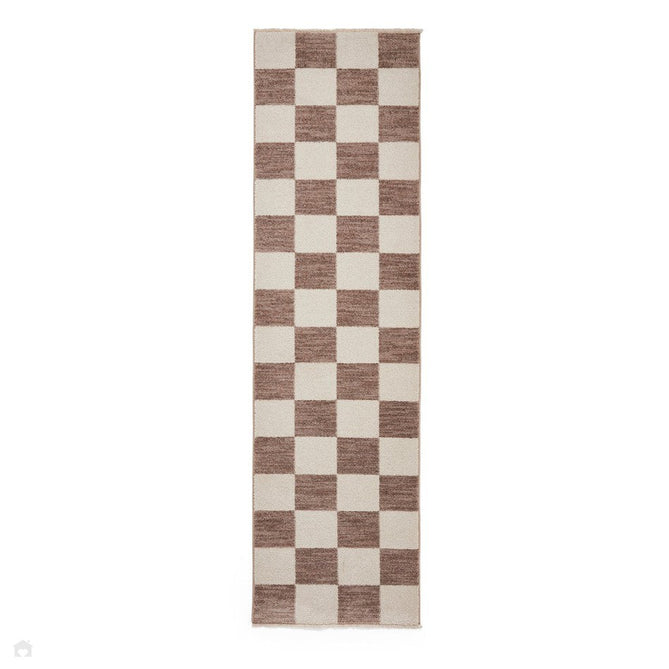 Baltimore 66618 Modern Checkerboard High-Density Smooth Polyester Flat-Pile Grey Runner-Think Rugs-Rug Love - The Most Loved Rug Store