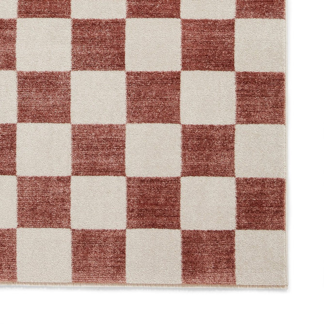Baltimore 66618 Modern Checkerboard High-Density Smooth Polyester Flat-Pile Plum Rug-Think Rugs-Rug Love - The Most Loved Rug Store
